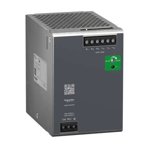 SCHNEIDER ABLS1A24200 - Modicon Optimized tápegység, DIN sínre szerelhető, 1f, 24 VDC, 20 A, 480 W