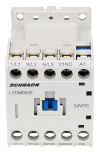 SCHRACK-LZDM0625 Mágneskapcsoló 3p, CUBICO Mini, 2,2kW, 6A, 1ny, 24VDC