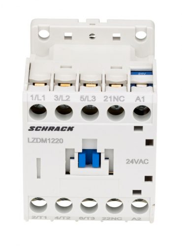 SCHRACK-LZDM1220 Mágneskapcsoló 3p, CUBICO Mini, 5,5kW, 12A, 1ny, 24VAC