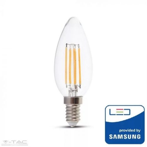 V-TAC-SKU278 - Dimmelhető 4W Retro LED izzó Samsung chip E14 gyertya Meleg fehér - PRO278
